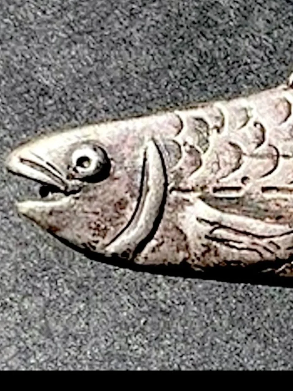 Vintage Sterling Silver FISH French Lyon Pin Brooch UNISEX